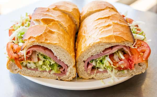 Meat sub cut in half