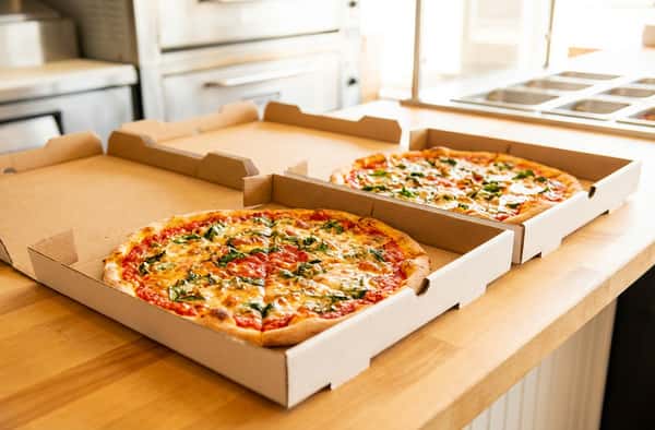 Boxes of pizza