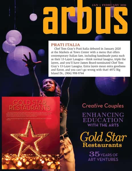 Photo of the Arbus cover featuring gold star restaurants featuring Prati Italia