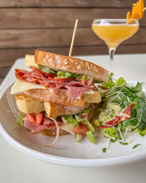 Italian Sandwich with Side Salad & Cocktail