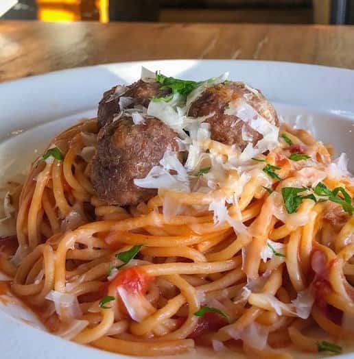 - Spaghetti & Fontina Meatballs