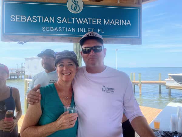 Tracy & Mike by the sign