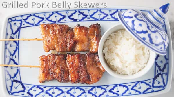 Grilled Pork Belly Skewers