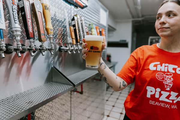 getting beer from tap