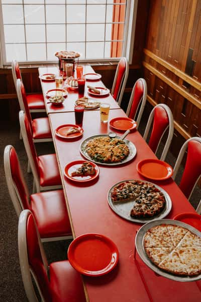 seats and food on the table