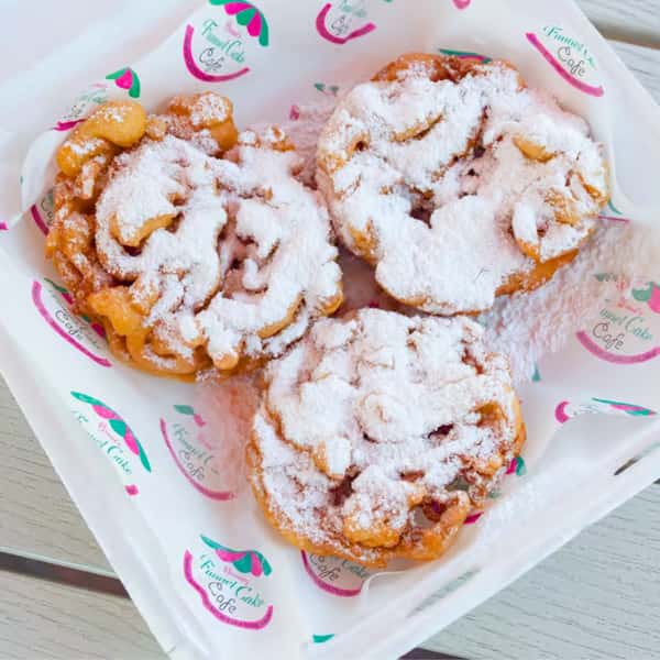 One dozen mini (4") funnel cakes