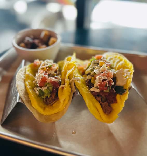 Hatch Chile Pig N Egg Brunch Tacos