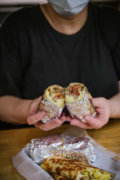 Sausage, Scrambled Egg and Cheese Burrito