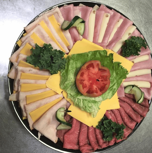 Party Platter tray with assorted cheeses and meats