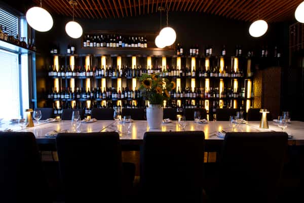 The Wine Room at 360 Bistro, set for a private dinner
