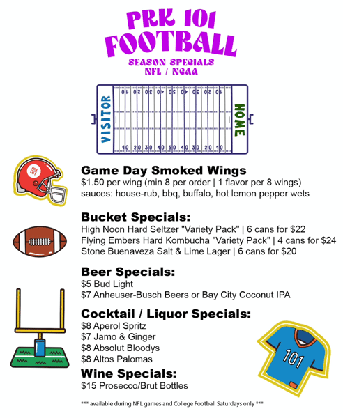 PRK101 FOOTBALL SPECIALS