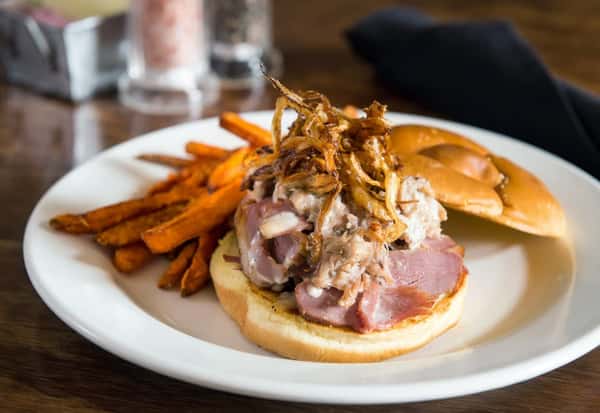 burger with fries