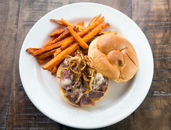 sandwich and fries