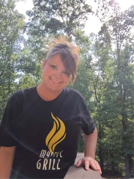 girl with Mystic Grill shirt