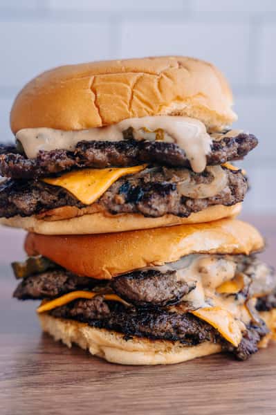 stacked belly burgers