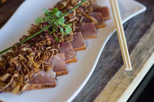 Albacore with Crispy Onions