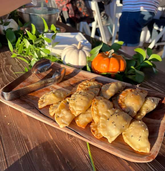 Argentinian beef empanadas and amazing Becker Vineyards views and wines. #thegoodlife #foodandwinefestival #happyplace #hillcountrytx #fredericksburgtx #fredericksburgfood