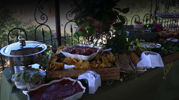spread of catered food