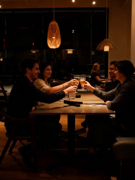 guests sitting at dining table