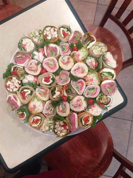 Wrap halves on a platter