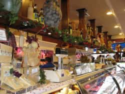 Deli scales and food on display
