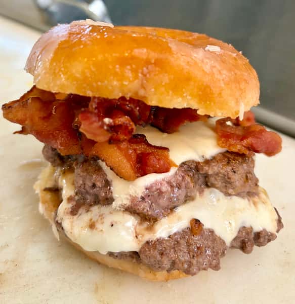 Krispy Creme Bacon Cheese Burger