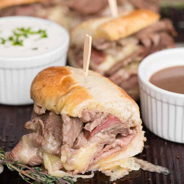 Prime Rib Au Jus Sandwich with fries