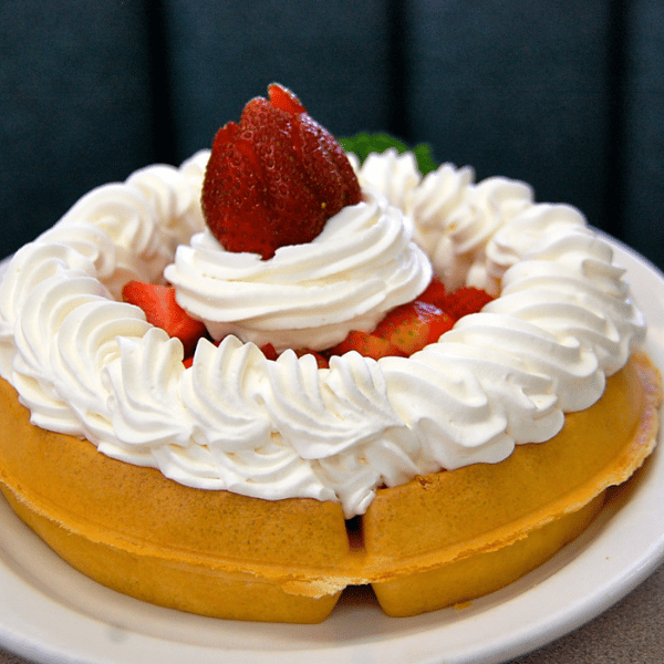 Strawberry Waffle with Whipped Cream