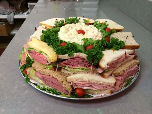 Assorted Sandwich Tray with Salad & Pickles