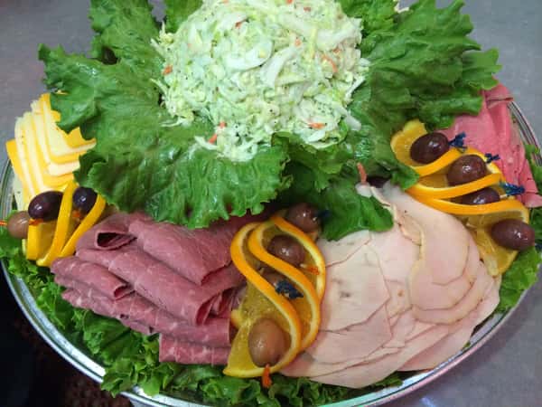 Meat & Cheese Tray with Salad & Pickles