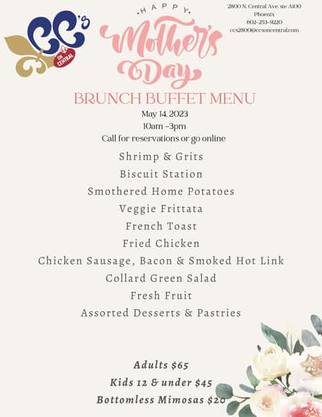 Mother's Day Brunch Buffet CC's on Central Breakfast, lunch