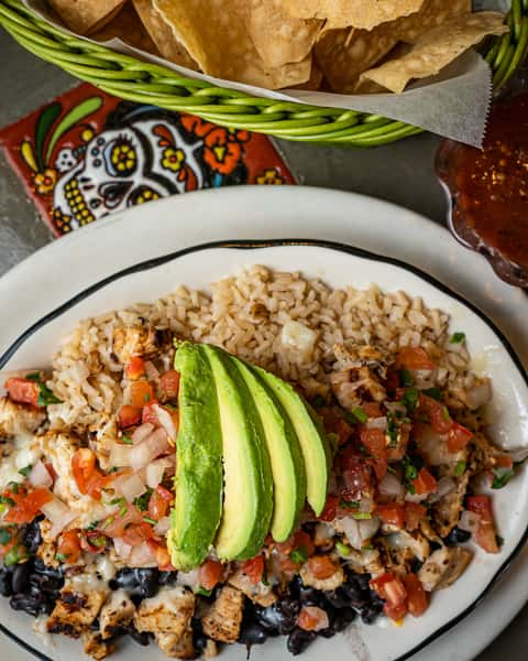 brown rice chicken bowl