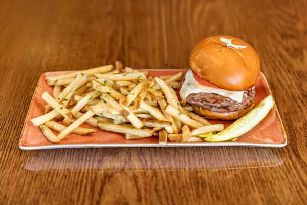 Smash burger and fries