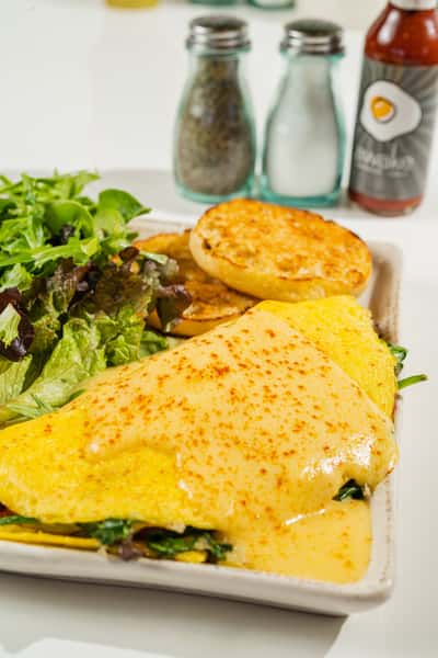 spinach bacon mushroom omelette