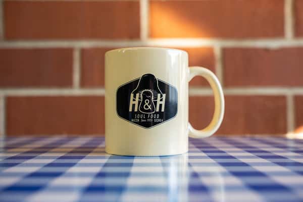 H & H branded coffe mug