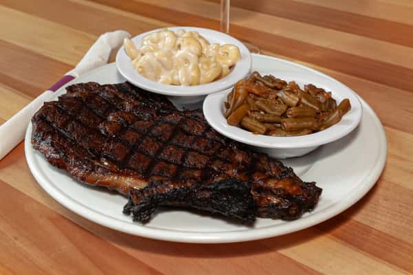 16oz. Ribeye With Green Beans And Classic Macaroni And Cheese