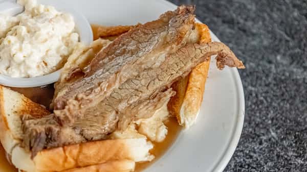 Open Face Brisket Sandwich