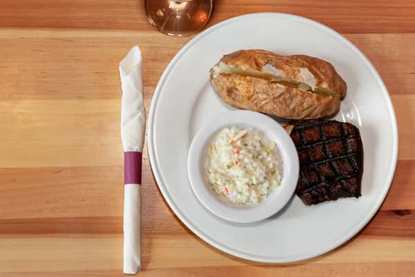 Sirloin With Baked Potato And Coleslaw