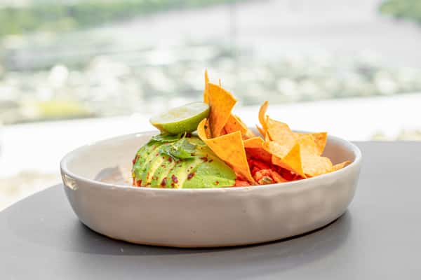 Shrimp ceviche with avocado and tortilla chips at Whiskey Charlie in Washington, DC