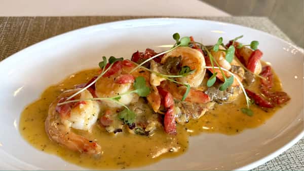 Crawfish Corn Cakes & Shrimp