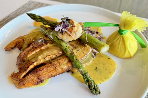 Blackened Fish with Crawfish Corn Cake