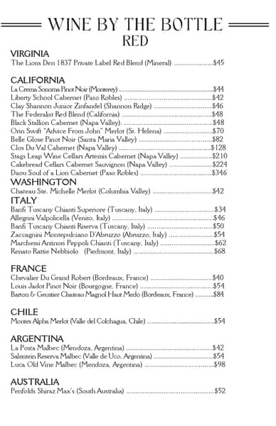 Drink Menu