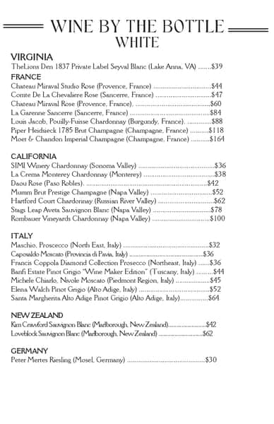 Drink Menu