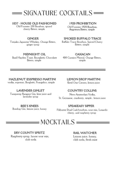 Drink Menu