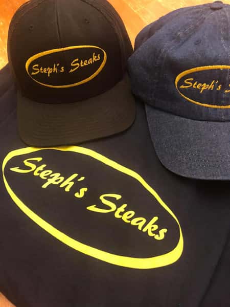 steph's steaks hats and t-shirts