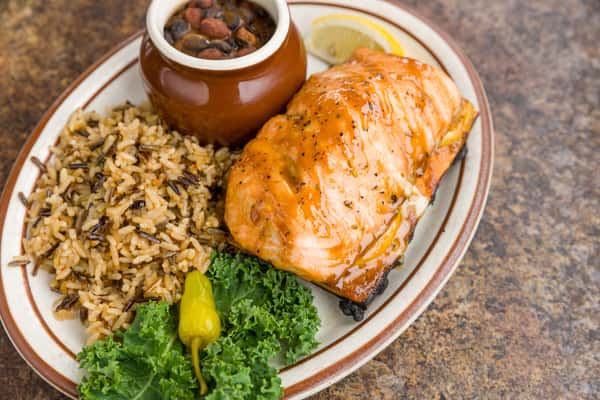Cedar Plank Salmon Menu Winchesters Grill & Saloon American