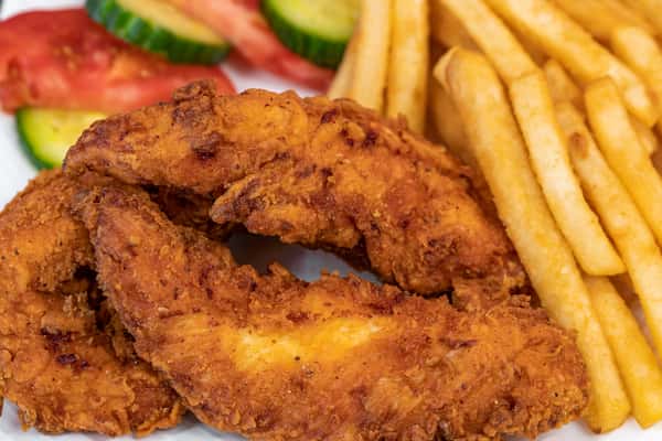 Chicken tenders with fries