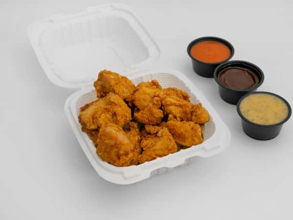 BONLESS WINGS COMBO WITH FF,ONION RINGS,OR TATER TOTS