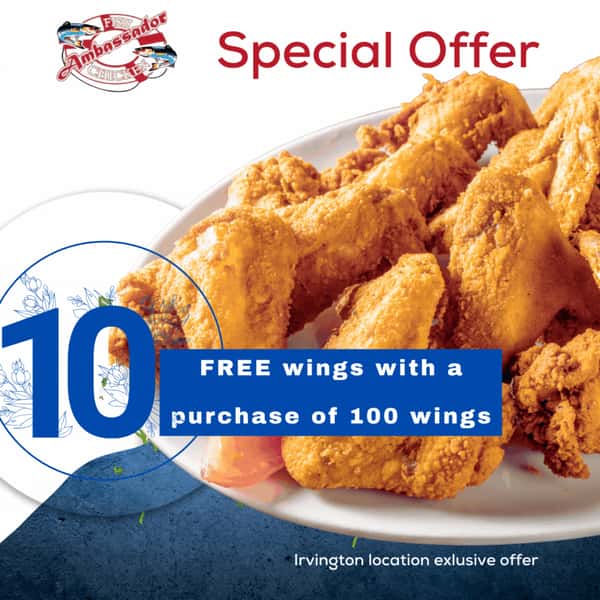 Buy 100 wings, get 10 free wings.