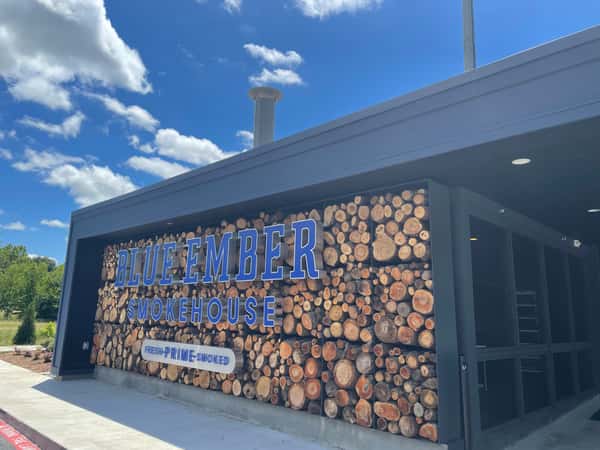 Outside of Blue Ember Smokehouse